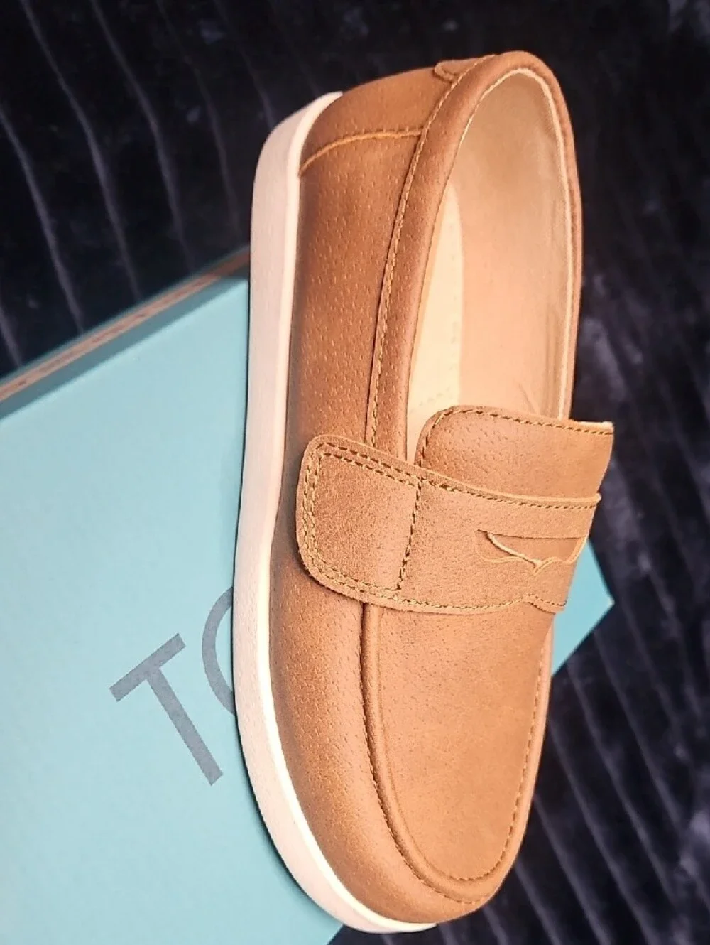 Toms Kids Youth Oliver Toffee Microsuede Dress Shoes - Toffee Size 13